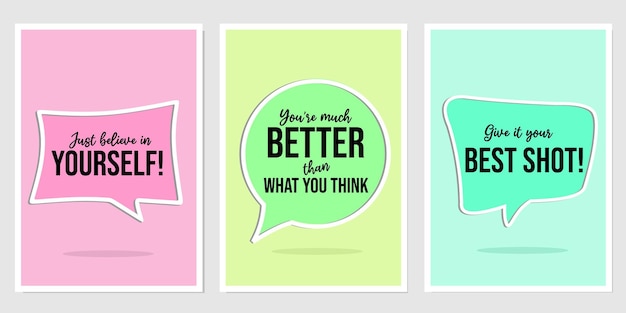 set of motivational quote designs for wall decoration. design for home interior