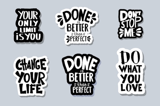 Set of motivational quotes Vector illustration