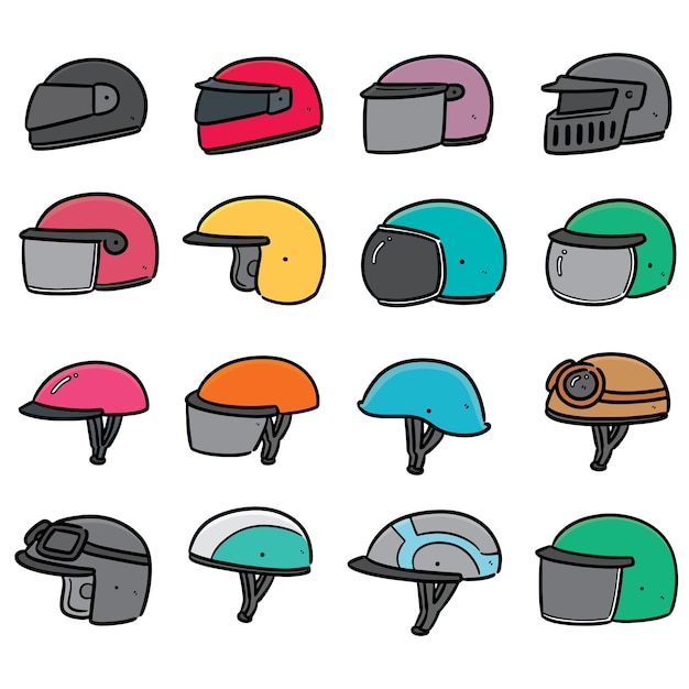 set of motorcycle helmet