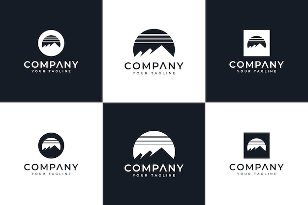 Set of mountain logo creative design for all uses