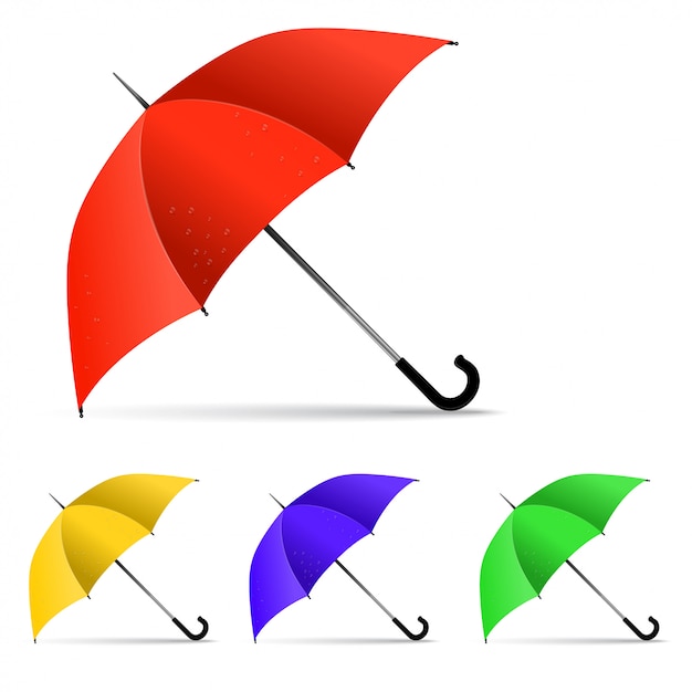 Set of multi-colored umbrella