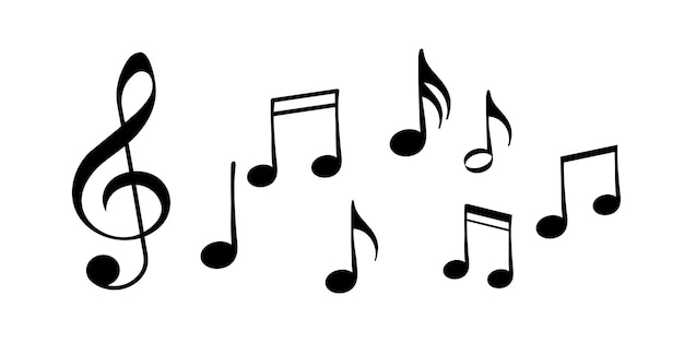 Set of music notes. Music background elements. Music notes. Song, melody or tune - vector icon for musical apps and websites