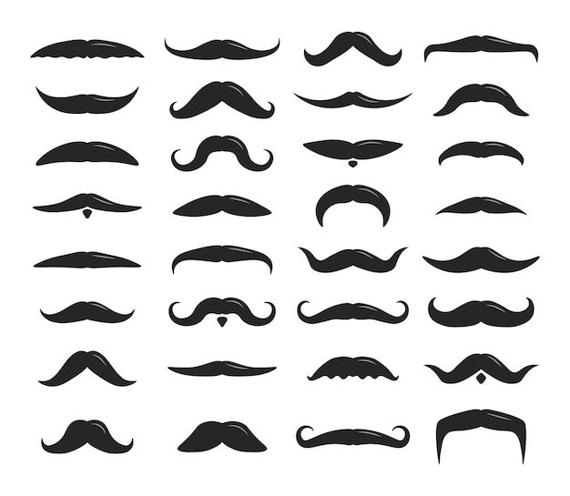 Set of mustaches isolated