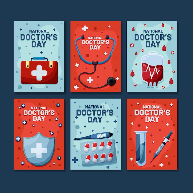 Set of National Doctor Day Card