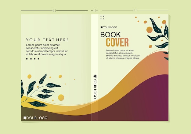 set of natural theme book cover templates modern and beautiful design abstract background