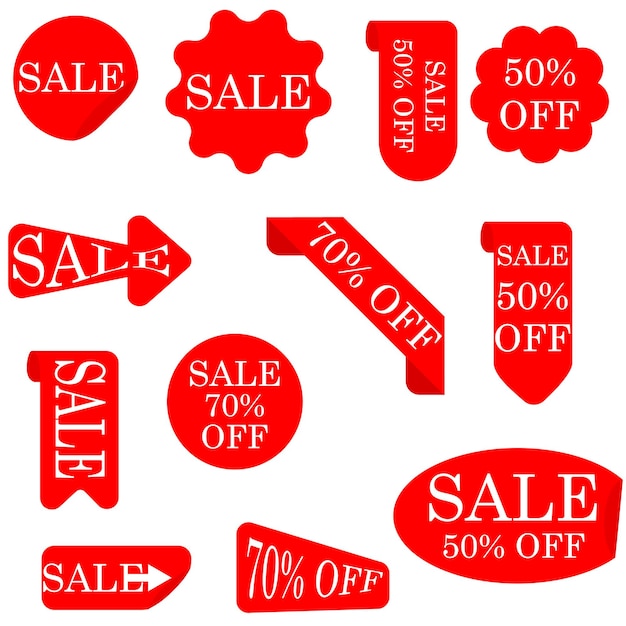 Set of new stickers sale tags and labels Shopping stickers and badges