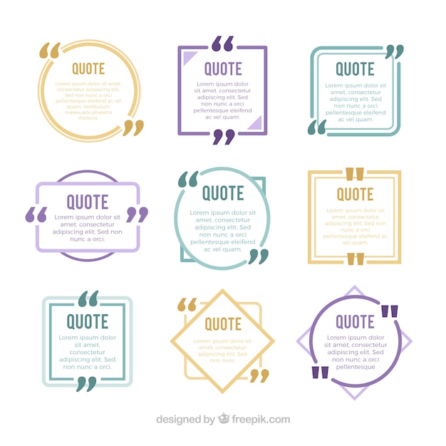 Set of new style quotes with geometric figures