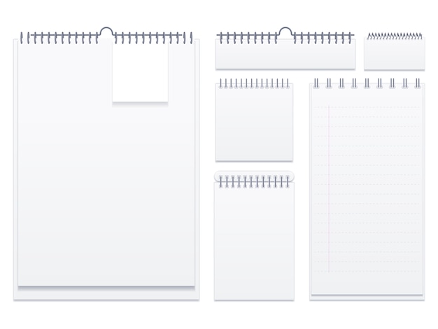 Set of notepads with empty pages