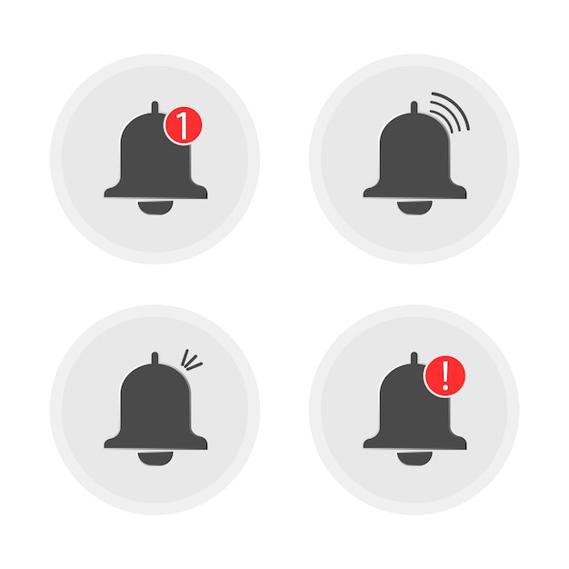 Set of notification black icon, vector illustration