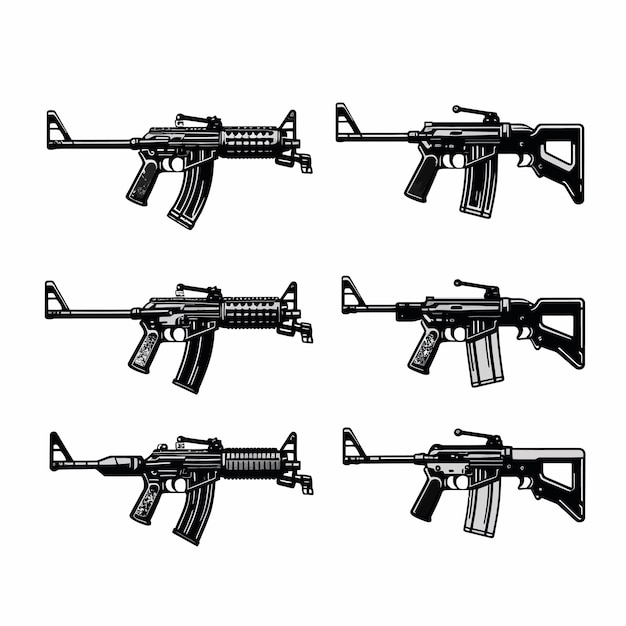 Set_of_assault_rifle_illustrationsDesign