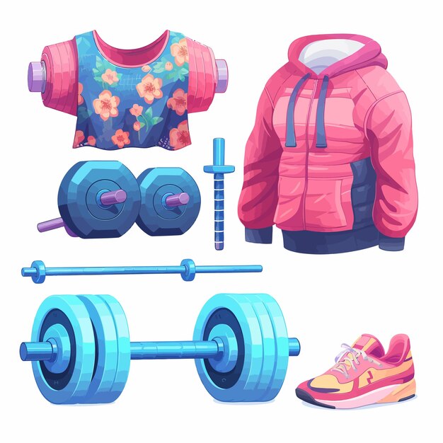 Vector set_of_sports_equipmentdumbbell