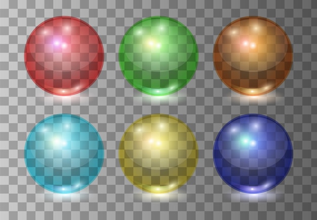 Set oFrealistic color transparent glass balls