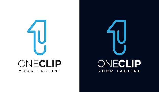 Set of one clip or 1 clip logo creative design for all uses