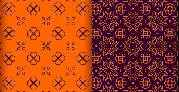 Vector a set of orange and purple patterns with the word love on them