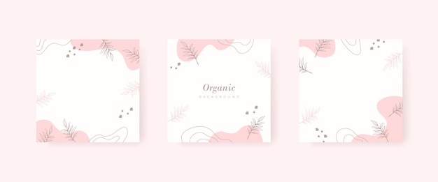 Set of organic abstract background