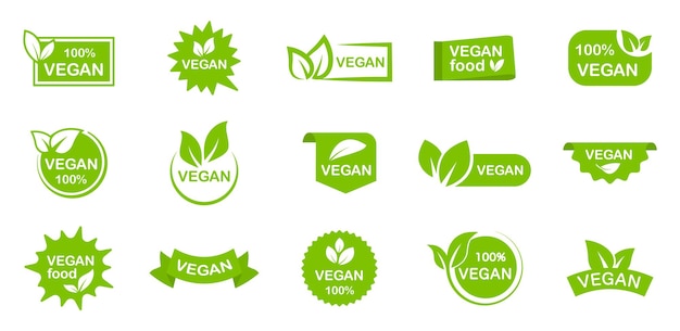 Set of organic eco vegan bio food labels