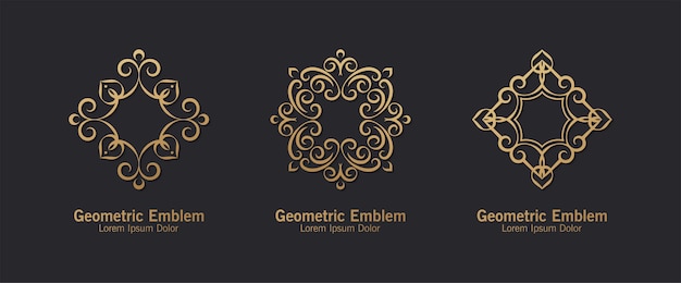 Set of ornament logo line art style luxury