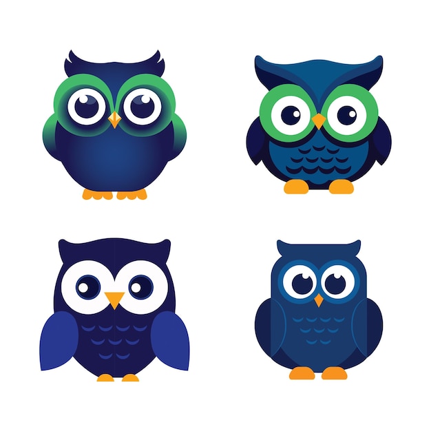 Set of owl ilustration