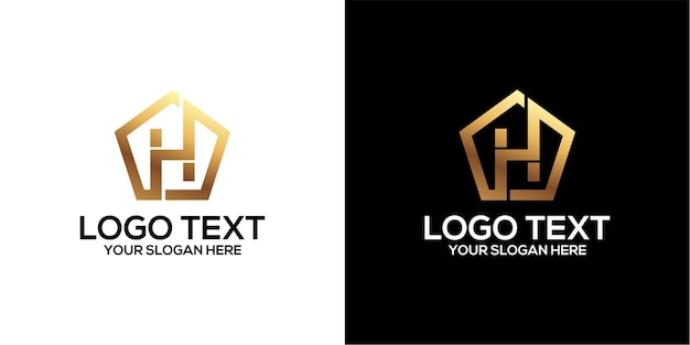 set of p logo combined with letter h designs template premium vector
entagon