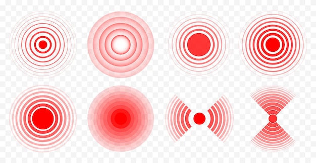 Set of pain red circles Red rings