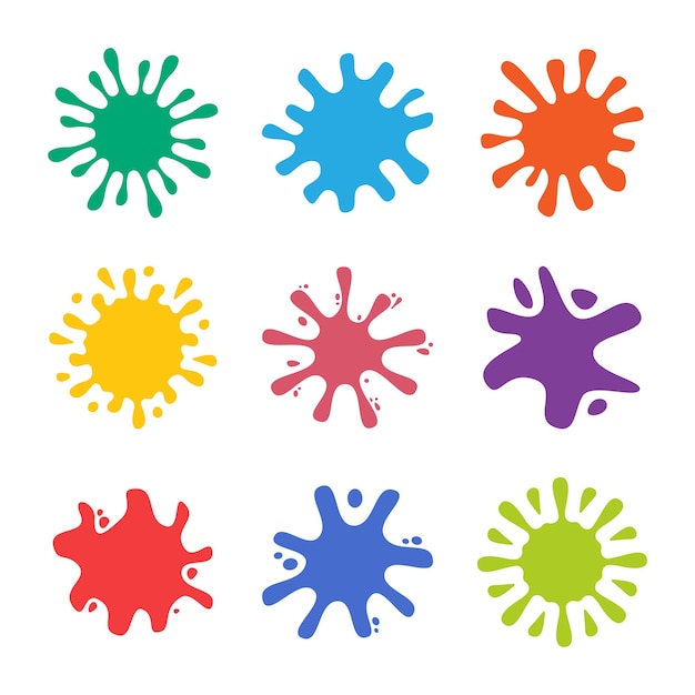 Set of paint splash icon.