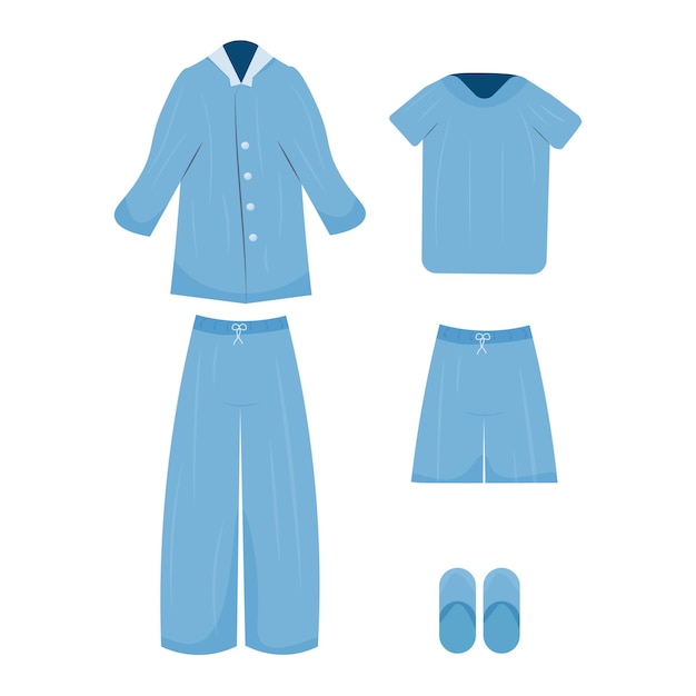 Vector a set of pajamas for men boys clothes for the house comfortable clothes vector illustration