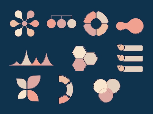 Set of Pastel Business Diagram