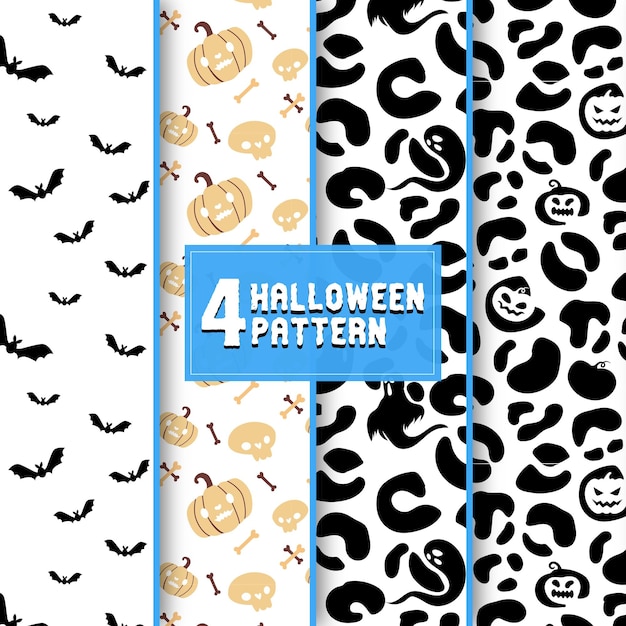 Set patterns of halloween and fall paper