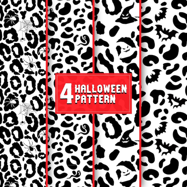 Set patterns of Leopard Halloween Paper