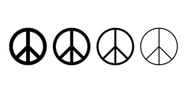 Set of Peace symbols vector icons on white background. World peace sign. Vector 10 EPS.