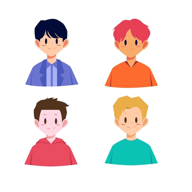 Set of people avatars