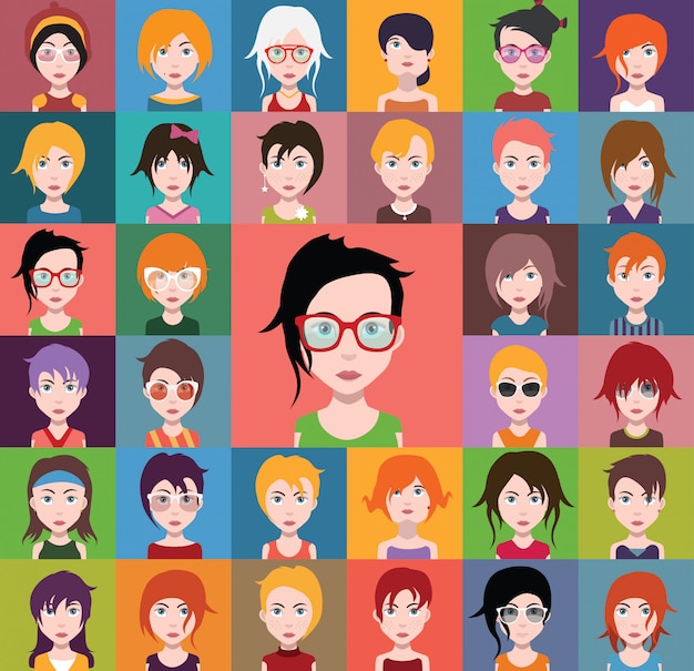 Set of people icons