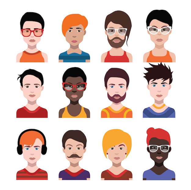 Set of people icons