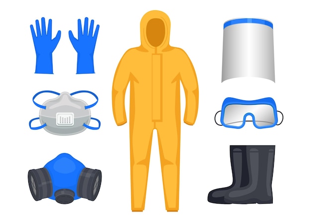 Set of personal protective equipment for a doctor healthcare professional