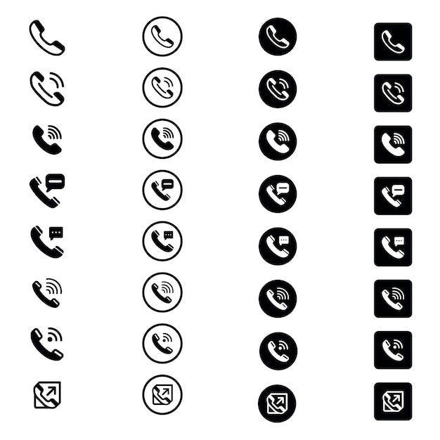 a set of phone icons with different shapes