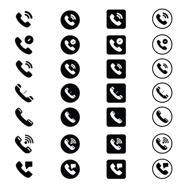 a set of phone icons with different shapes