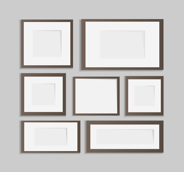 Set of Photo frame design on sticky tape isolated on transparent