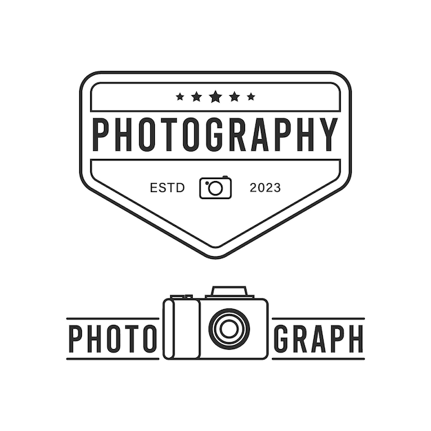 set of photography logo emblem sticker vintage