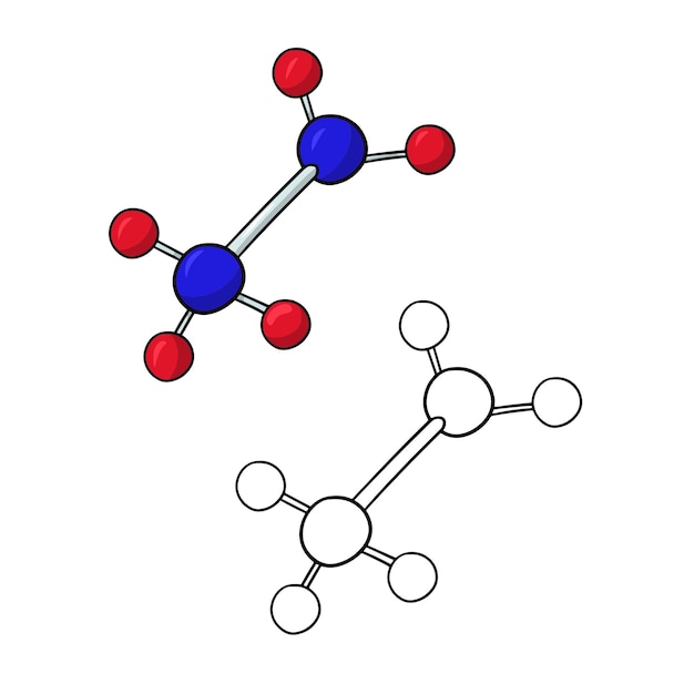 A set of pictures a simple diagram of the structure of a molecule a vector  in cartoon style