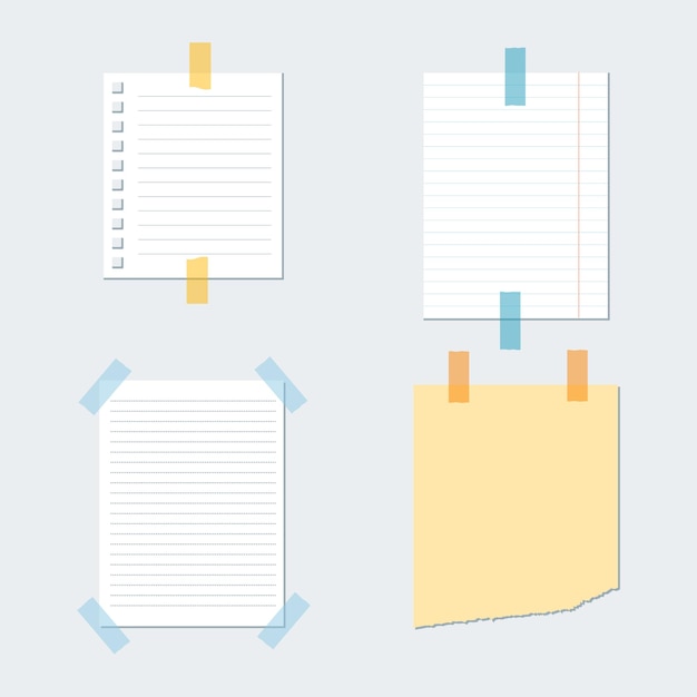 Set of pieces of note paper