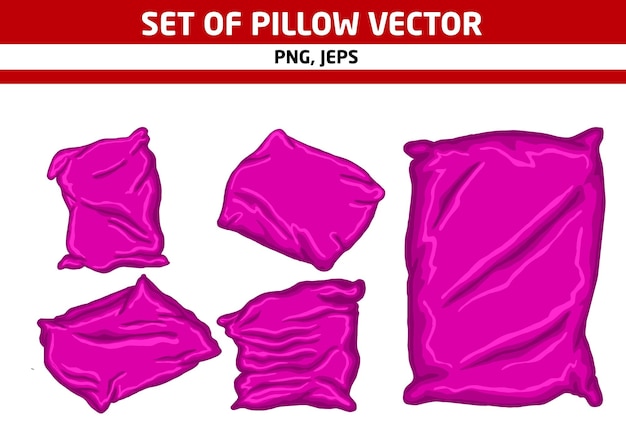 Vector set of pink pillow vector