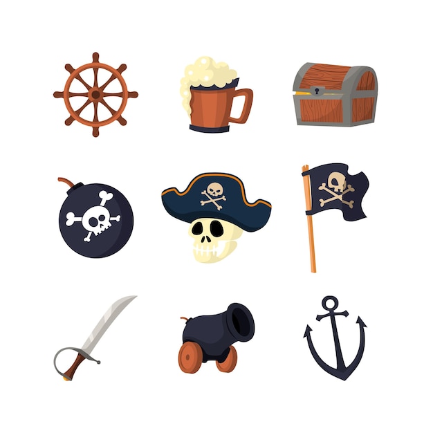 Set Of Pirate Design Element