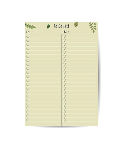 Set of planners and to do list Template for notebooks agenda schedule planners checklists cards and other stationery