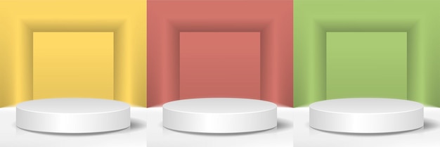 set of podium suitable for product or showcase vector illustration