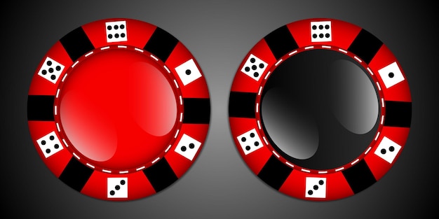 Set of poker chips on a white background