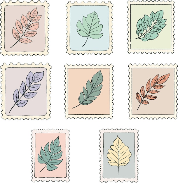 set of postcard stamp