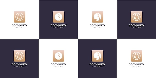 Set of pregnancy logo design vector template