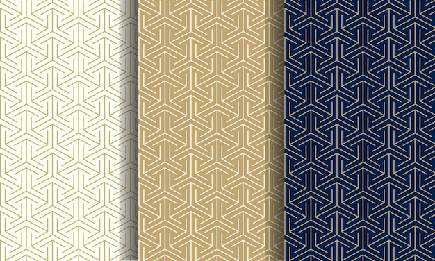 Set of premium background as seamless pattern for luxury brand. Vector illustration.