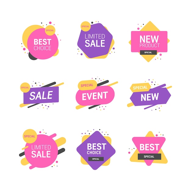 Set of premium quality labels Modern vector illustration labels for shopping