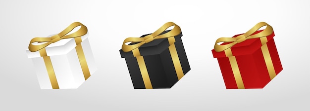 Set of present gift box vector